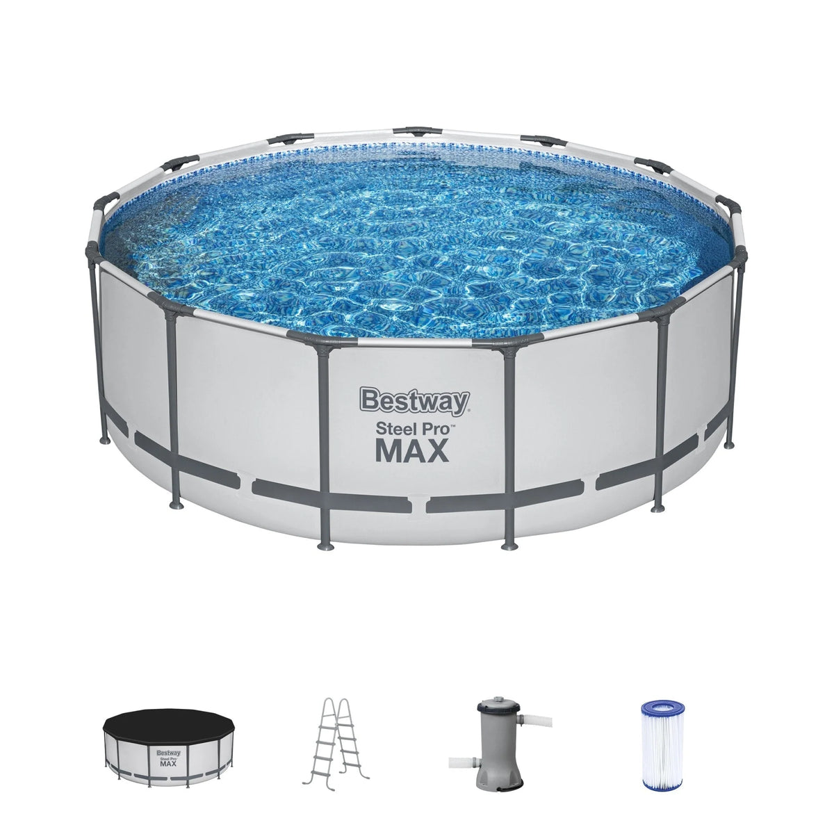 Piscina circolare fuori terra Bestway Steel Pro MAX in acciaio con pompa e copertura