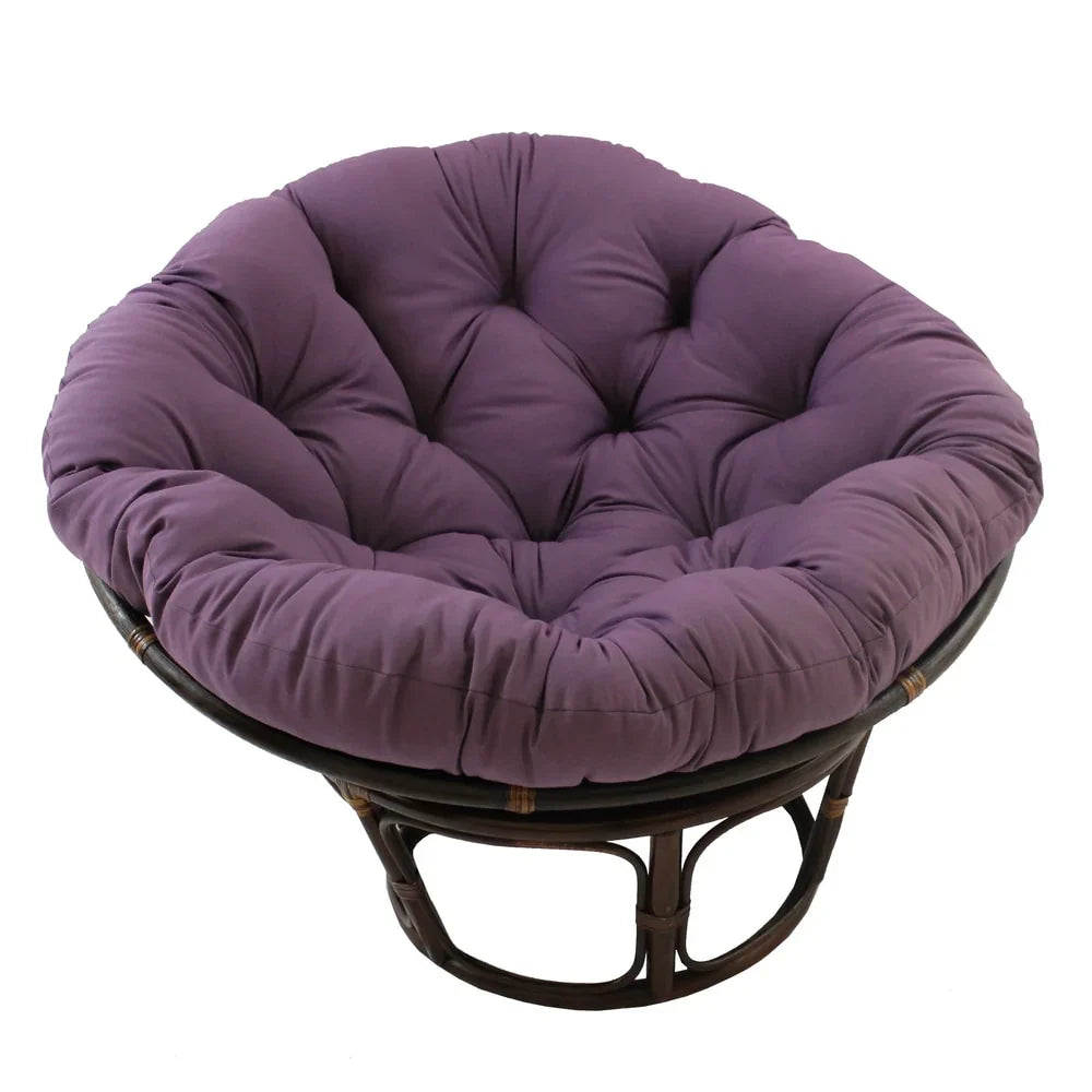 Poltrona Papasan Bali in rattan da 42 pollici con cuscino in twill