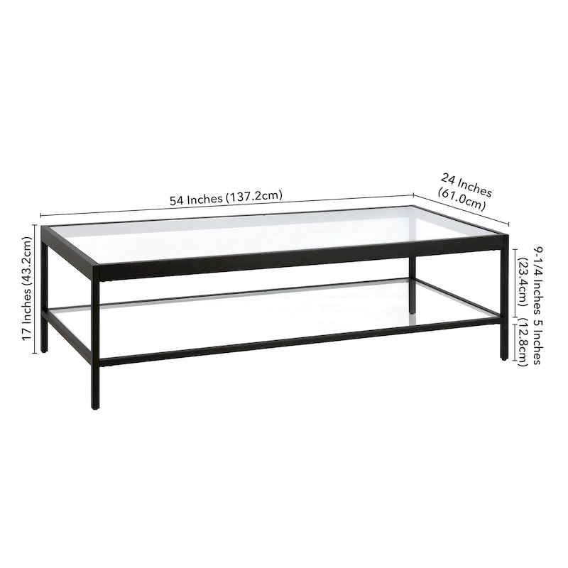 Mesa de centro Alexis de metal y vidrio