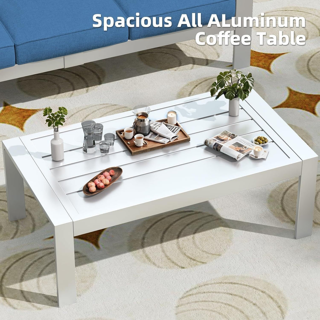 AECOJOY 7-częściowy aluminiowy zestaw mebli tarasowych do wypoczynku na świeżym powietrzu