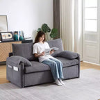 Divano letto in velluto a coste convertibile 3-in-1 da 64,5 con letto estraibile