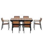 7-teiliges ausziehbares Esszimmer-Set mit ausziehbarem Tisch und 6 Armlehnstühlen