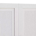 Set da 3 credenze contenitore con ante in rattan e ripiani regolabili - 93Lx31H