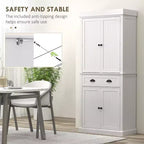 Credenza dispensa da cucina da 71 con luci LED, 6 ripiani sulle ante, un cassetto e 4 ripiani regolabili