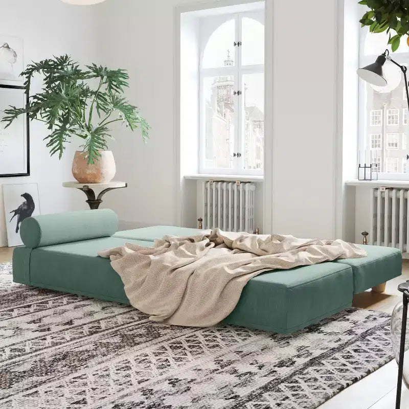 Päivävuode / ulosvedettävä queen-size-vuodesohva – mikrosametti