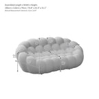 2-istuttava kuplamainen kaareva löhösohva, hunajakennokuvioinen 3D-kangaspäällinen, olohuoneeseen, salonkiin tai asuntoon