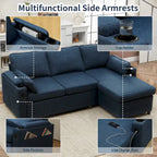 80 L-förmiges Schlafsofa, Schlafsofa mit ausziehbarem Bett, wendbares Schlafsofa