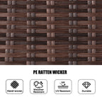 Set da pranzo rotondo da esterno in rattan intrecciato da 7 pezzi con cuscini di Moda Furnishings