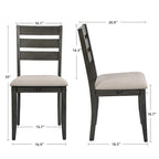 5-teiliges Esszimmerset aus Massivholz, 47L (1 Tisch + 4 Stühle mit Sprossenlehne)