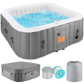 Spa gonflable extérieur pour 4 à 6 personnes avec panneau de commande et 130 jets, couverture isolante et tapis de sol protecteur - 75¡±W