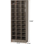 Meuble à chaussures haut pour 30 paires, étagère de rangement blanche en bois à 10 niveaux pour placard et entrée – 10 niveaux
