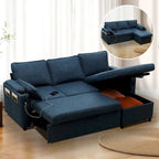80 L-förmiges Schlafsofa, Schlafsofa mit ausziehbarem Bett, wendbares Schlafsofa
