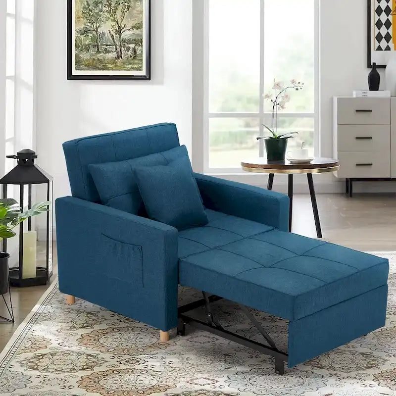 Poltrona letto regolabile, trasformabile 3-in-1, disponibile in più colori, per 1 persona