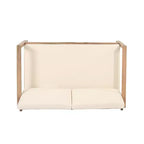 Set di mobili da giardino in legno di acacia, set da esterno con tavolino da caffè e morbidi cuscini per cortile, portico e balcone, beige - Merax
