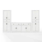 3-teiliges Tara-Sideboard- und Vorratsschrank-Set im Used-Look – Crosley