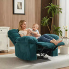 Sillón reclinable manual de tela transpirable y ergonómica con bolsillos laterales, sofá individual, adecuado para la sala de estar o el dormitorio