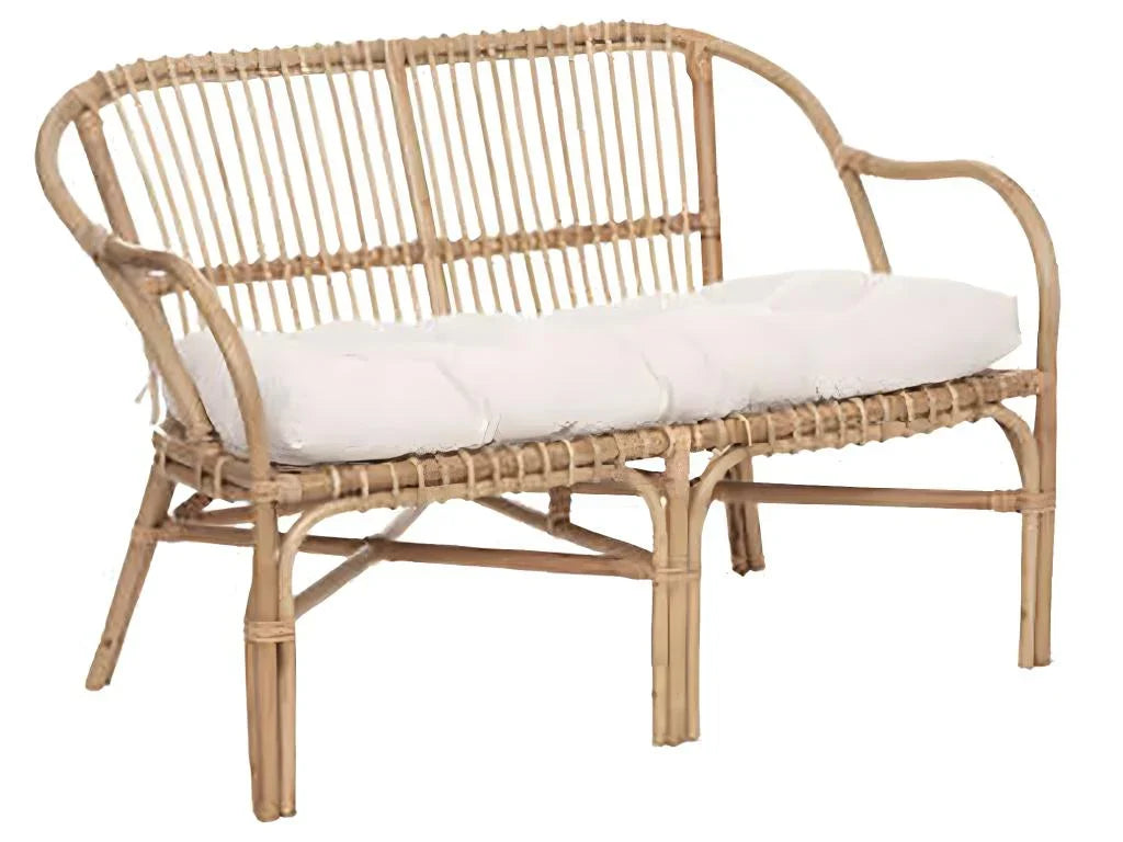 Panca in rattan a 2 posti - Bianca