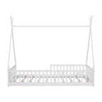 Letto a pavimento per bambini, letti a tenda singoli, letto Montessori a pavimento con doghe e sponde, struttura letto a casetta in legno per bambini e bambine