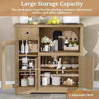 Ντουλάπι κουζίνας για φούρνο μικροκυμάτων με αποθηκευτικό χώρο, 3 πόρτες, 1 συρτάρι και ρυθμιζόμενα ράφια, ντουλάπι αποθήκευσης τροφίμων