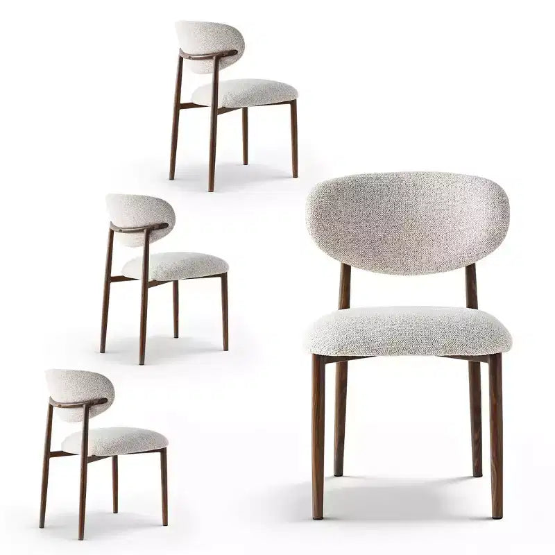 Set aus 4 modernen, gepolsterten Esszimmerstühlen mit geschwungener Rückenlehne, armlosen Seitenstühlen mit Eisenrahmen für Esszimmer und Küche – Panipeachy