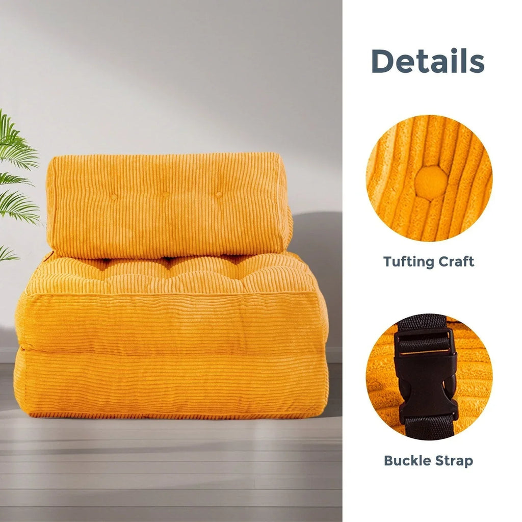 8 Cord-Sofa zum Zusammenklappen, Schlafsofa, Einzel