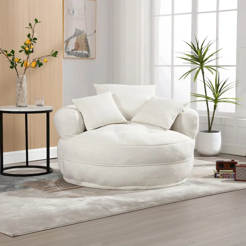 Poltrona relax rotonda – bianca/blu/grigia/gialla/arancione/rosa scuro/blu navy/verde, posto singolo e matrimoniale