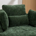 Sillón decorativo giratorio tapizado de 42.3W con 4 cojines y otomana de almacenamiento en forma de media luna