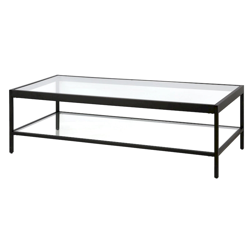 Mesa de centro Alexis de metal y vidrio