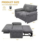 Sofá cama convertible 3 en 1 Dyonery, sofá cama extraíble con respaldo ajustable