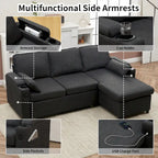 80 L-förmiges Schlafsofa, Schlafsofa mit ausziehbarem Bett, wendbares Schlafsofa