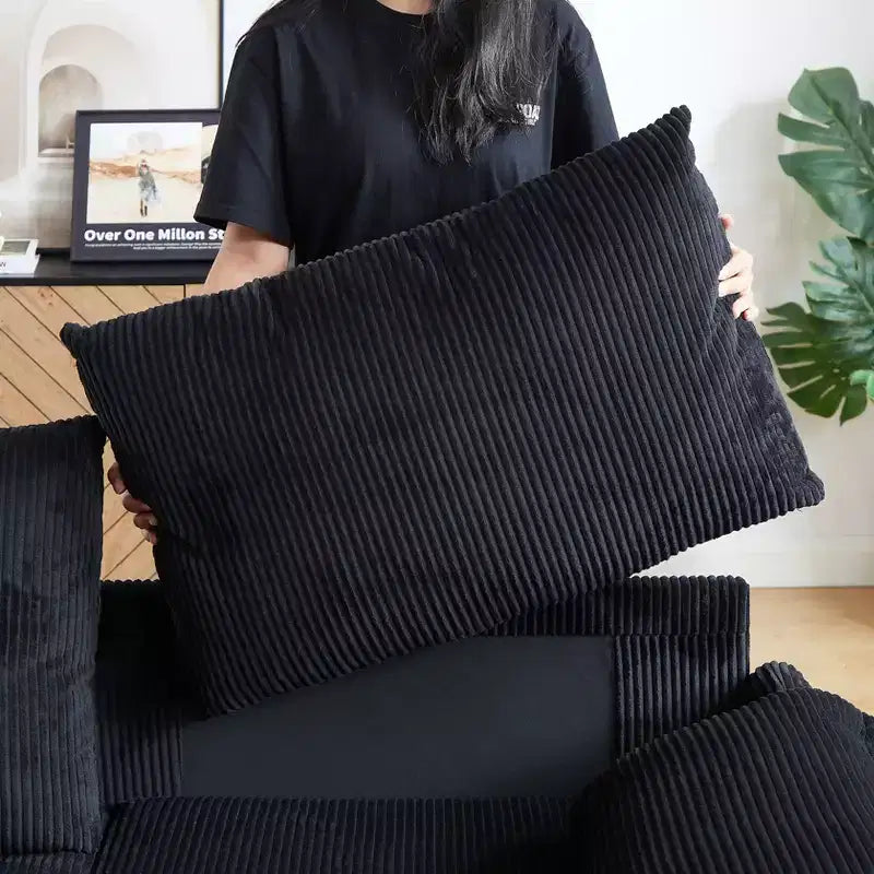 Divano letto in velluto a coste convertibile 3-in-1 da 64,5 con letto estraibile