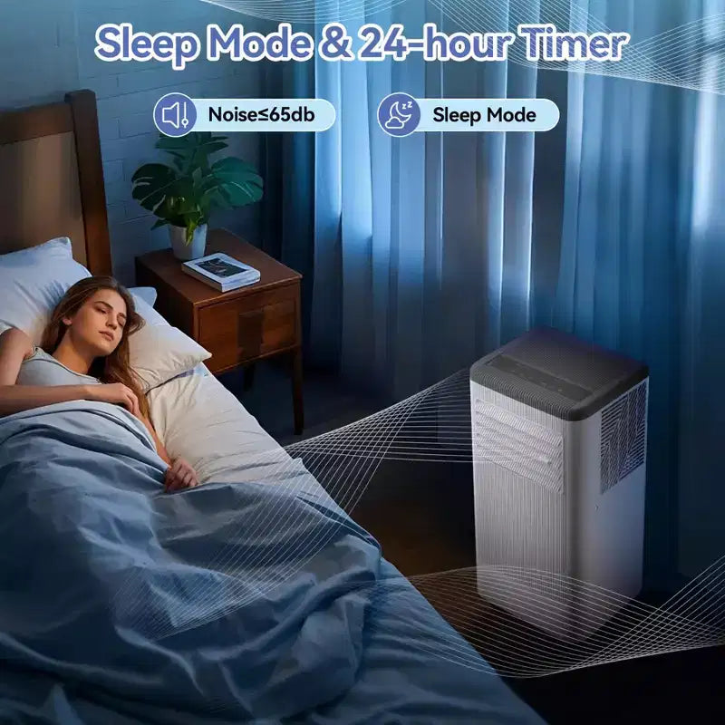 Airconditioners van 14.000 BTU, koelen tot 750 vierkante voet, draagbare 3-in-1-airconditioner met koel-, ontvochtigings- en ventilatormodi en afstandsbediening