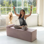 Chaise longue convertibile Avana Kami / poltrona per yoga e massaggi - pouf 2-in-1 con poltrona lounge da yoga ripiegabile estraibile nascosta, microvelluto - N/A