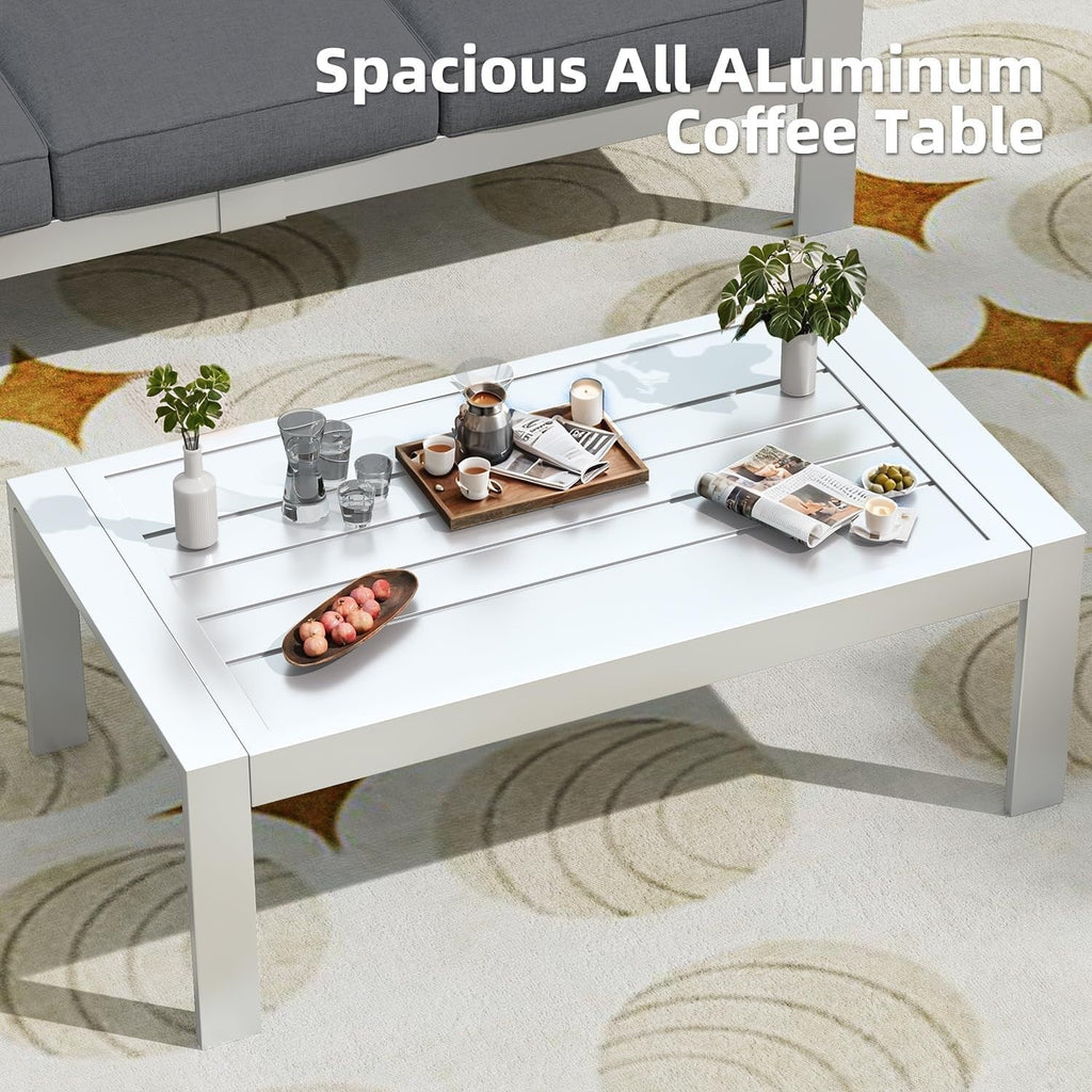 AECOJOY 7-częściowy aluminiowy zestaw mebli tarasowych do wypoczynku na świeżym powietrzu