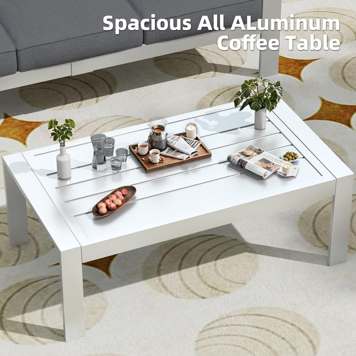 AECOJOY 7-częściowy aluminiowy zestaw mebli tarasowych do wypoczynku na świeżym powietrzu