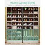 Meuble à chaussures haut pour 30 paires, étagère de rangement blanche en bois à 10 niveaux pour placard et entrée – 10 niveaux