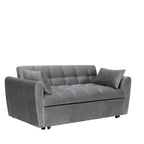 Fluwelen slaapbank van 64,96 inch, 3-in-1, met verstelbare rugleuning, opbergvak en draagvermogen van 500 lb