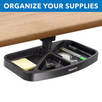 Vassoio girevole portaoggetti sotto la scrivania | Organizzatore ergonomico sottopensile per forniture da ufficio | Si monta su scrivanie, tavoli e banchi da lavoro
