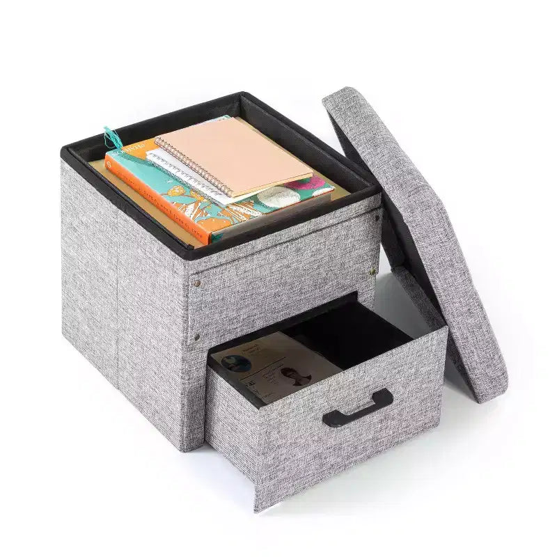 Pouf Contenitore Pieghevole 15 Cube con Cassetto