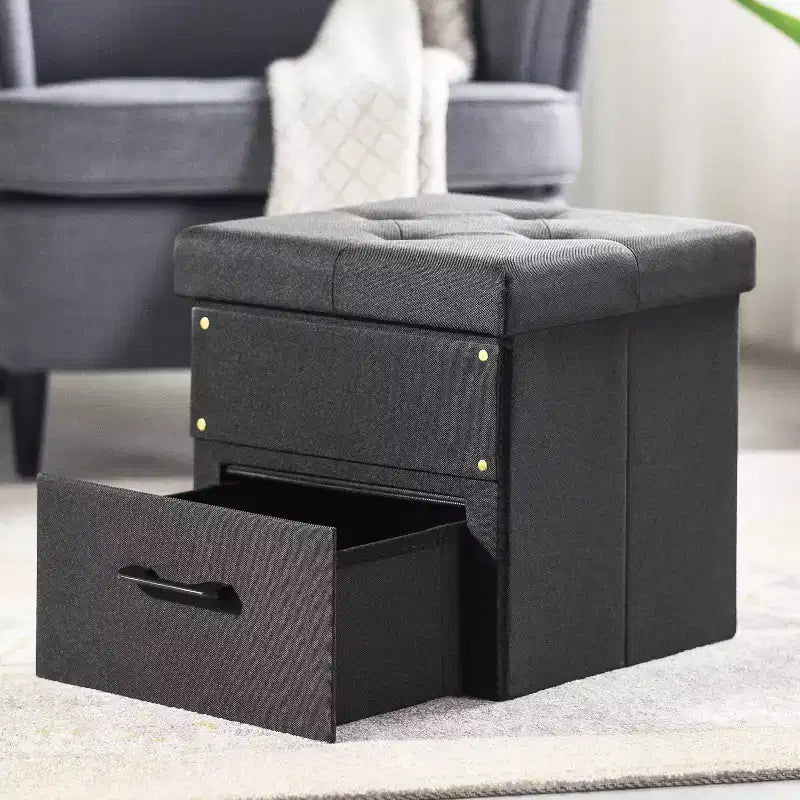 Pouf Contenitore Pieghevole 15 Cube con Cassetto