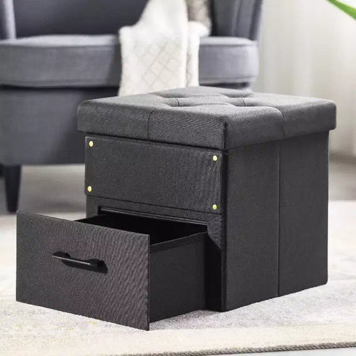 Pouf Contenitore Pieghevole 15 Cube con Cassetto