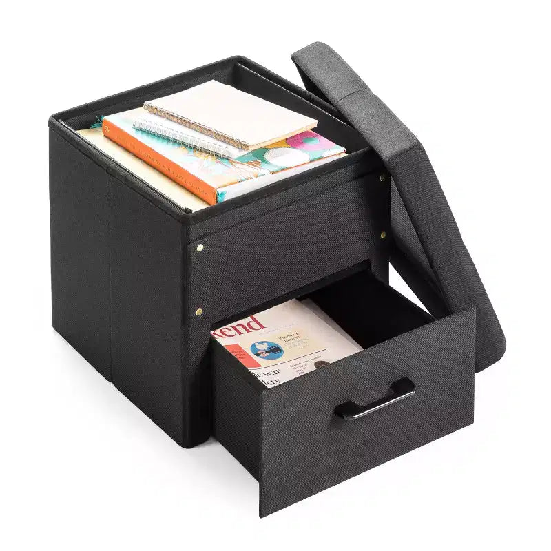 Pouf Contenitore Pieghevole 15 Cube con Cassetto
