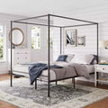 Struttura letto a piattaforma in metallo Canopy, nero