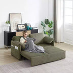 Divano letto in velluto a coste convertibile 3-in-1 da 64,5 con letto estraibile