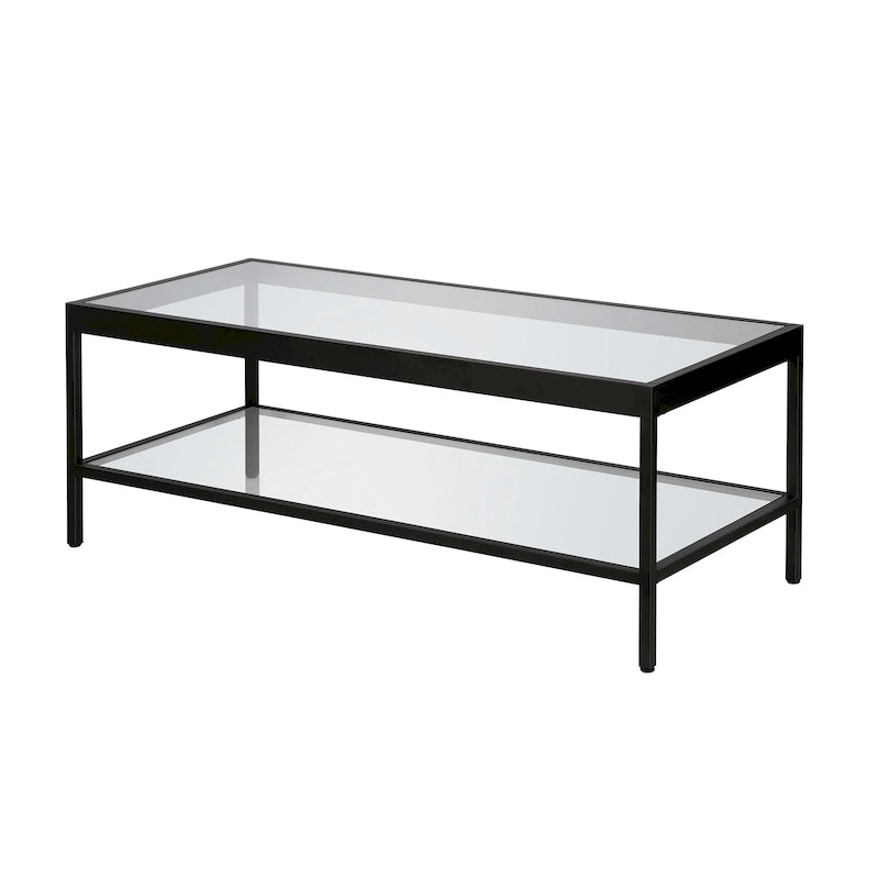 Mesa de centro Alexis de metal y vidrio