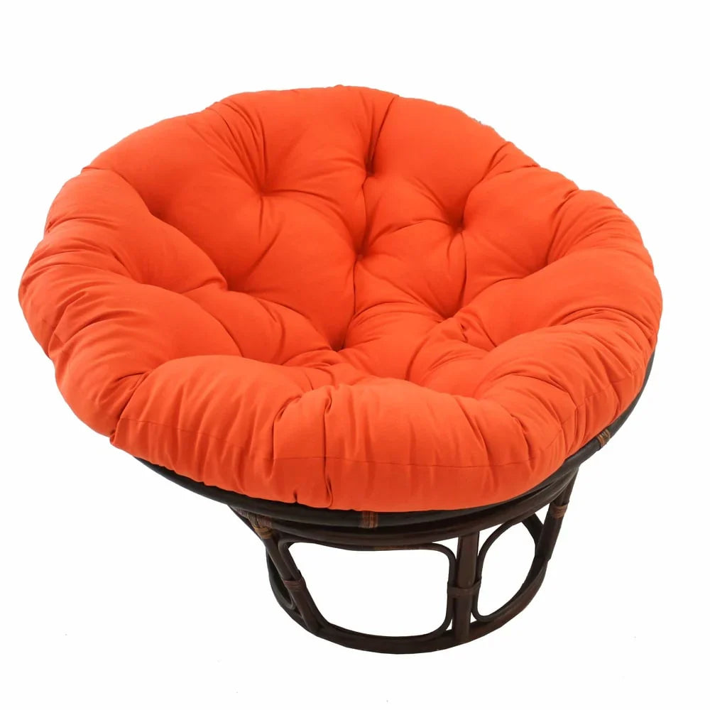Poltrona Papasan Bali in rattan da 42 pollici con cuscino in twill