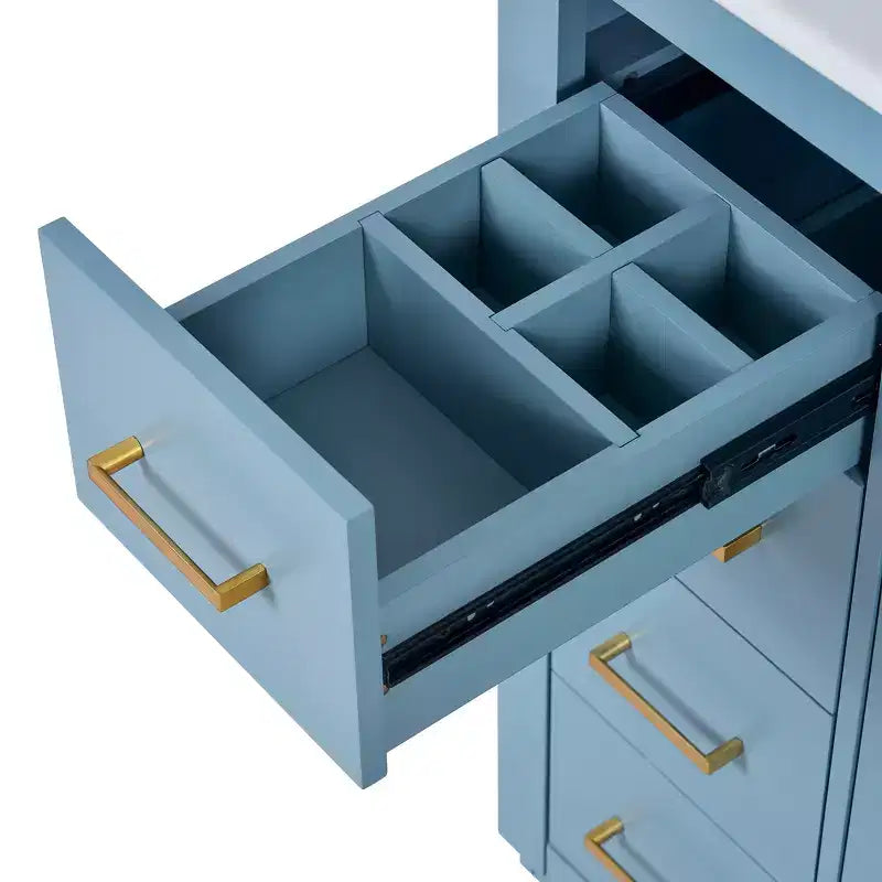 Meuble-lavabo de salle de bains de 30 po à lavabo simple, avec armoire et 3 tiroirs – noir / bleu / vert / indigo / blanc
