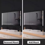 Pensile a specchio a LED con luci – Montaggio a incasso/parete, anti-appannamento, dimmerabile