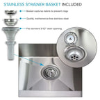 Lavatoio e supporto per lavatoio in acciaio inox, L 24 x P 22 x H 35 pollici