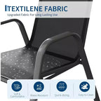 Sillas de patio, juego de 4/6 sillas de comedor apilables para exteriores, ligeras y resistentes a todo tipo de clima, de textileno, con reposabrazos, para jardín y zona de piscina